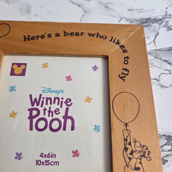 Vintage Disney's Winnie The Pooh 4x6 Wooden Picture Frame - Picture 7 of 8